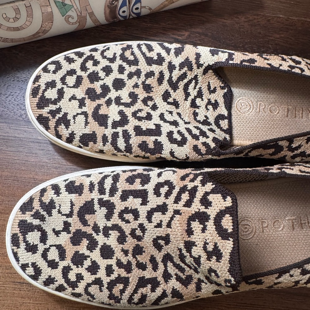 Rothy's Leopard Patterned Slip-On Shoes - Picture 2 of 3